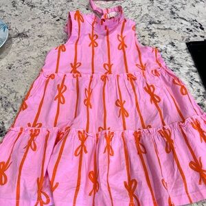 The Oak’s Apparel Co. Pink and Orange Sleeveless Dress with tie back